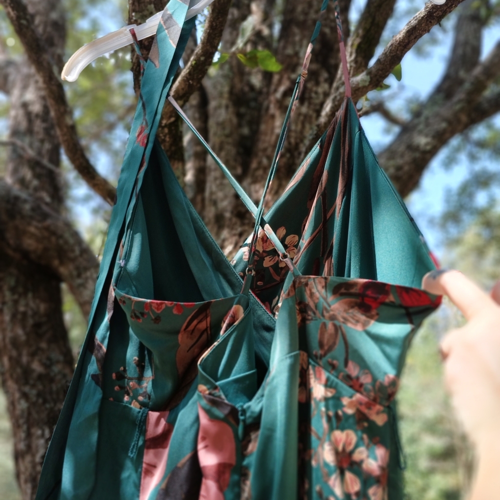 Lulu's Green Floral Maxi Dress - Picture 3 of 6
